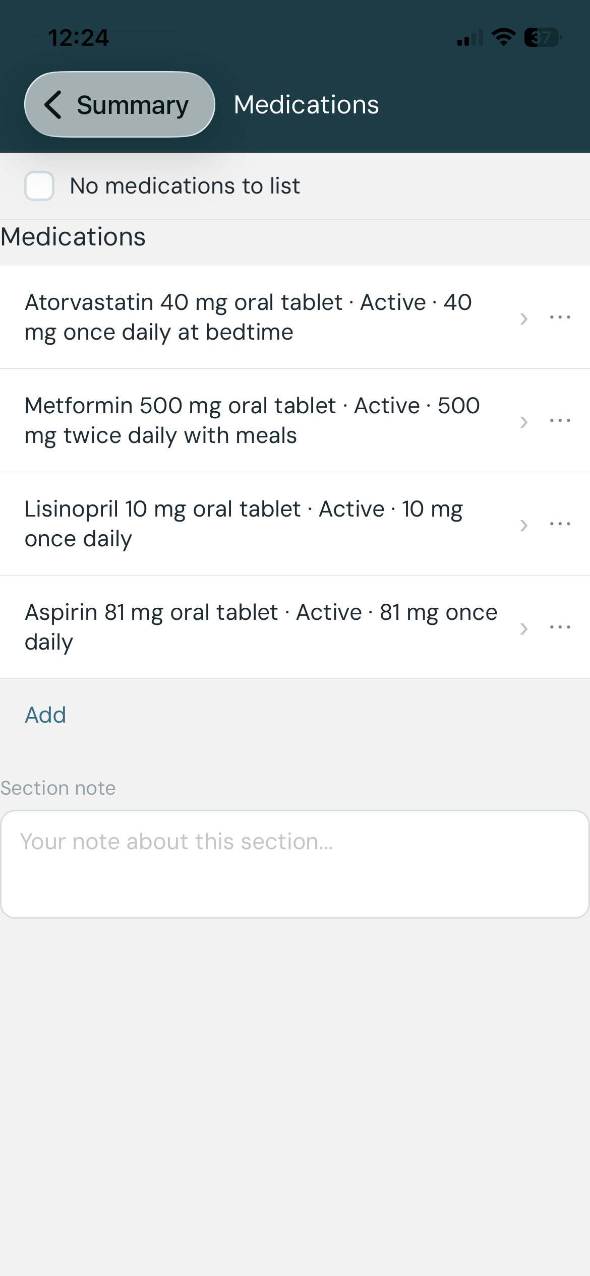 My Medications screen